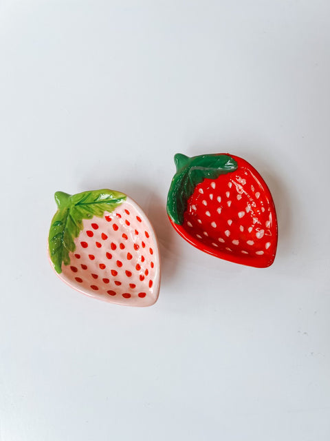 Hand-Painted Ceramic Strawberry Shaped Dish Assorted