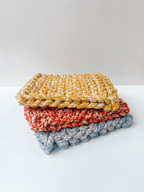 Melange Cotton Crocheted Pot Holder Assorted