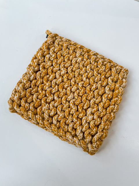 Melange Cotton Crocheted Pot Holder Assorted
