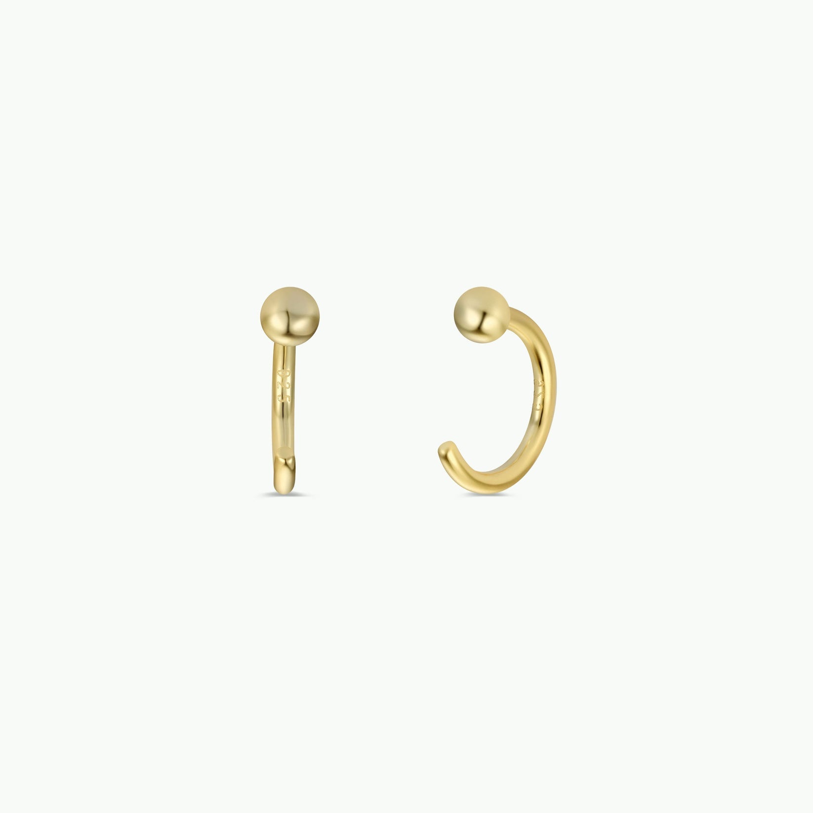 Gold Sphere Huggie Earrings