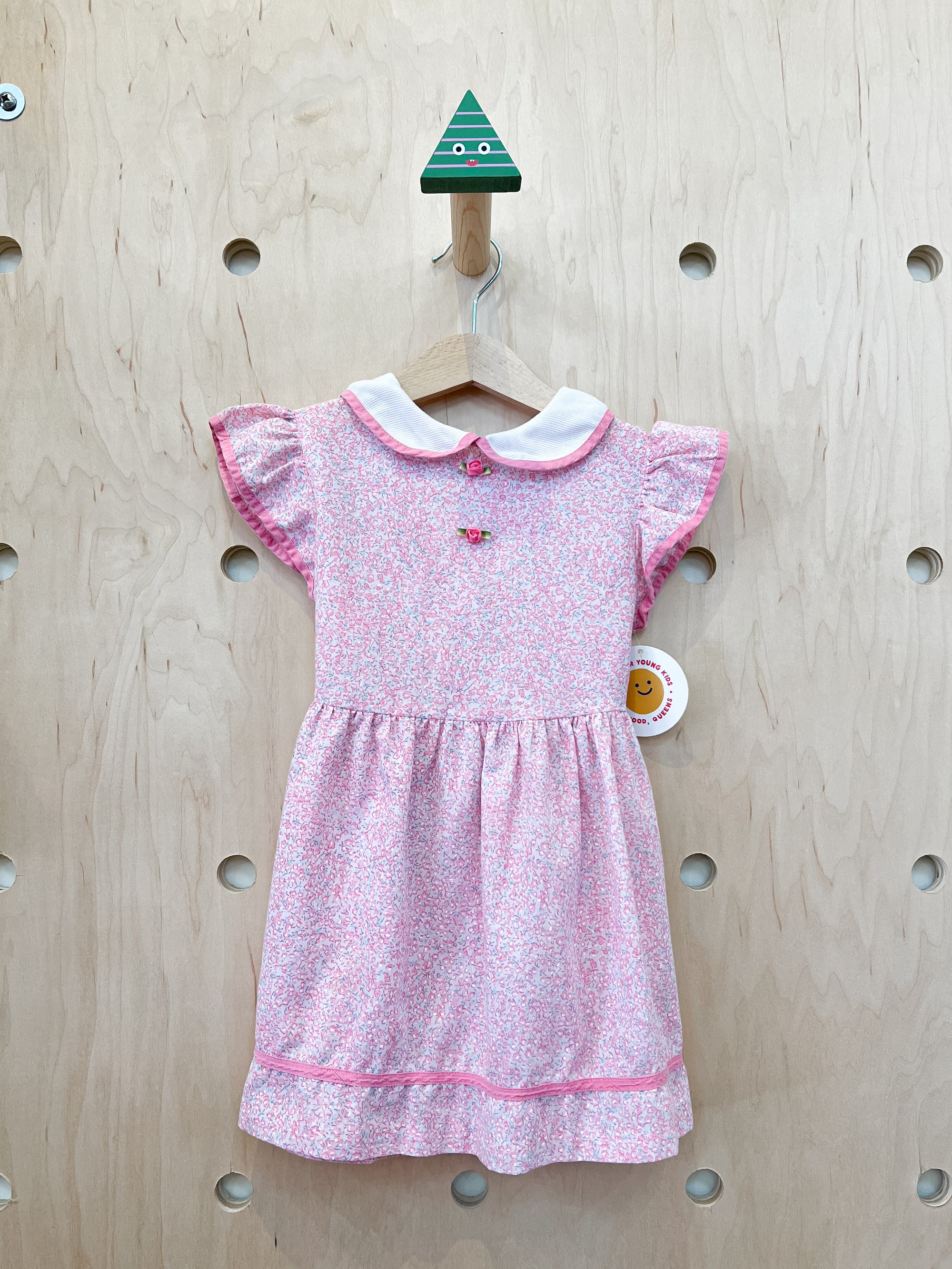 (pre-worn) vintage pink floral dress 3T