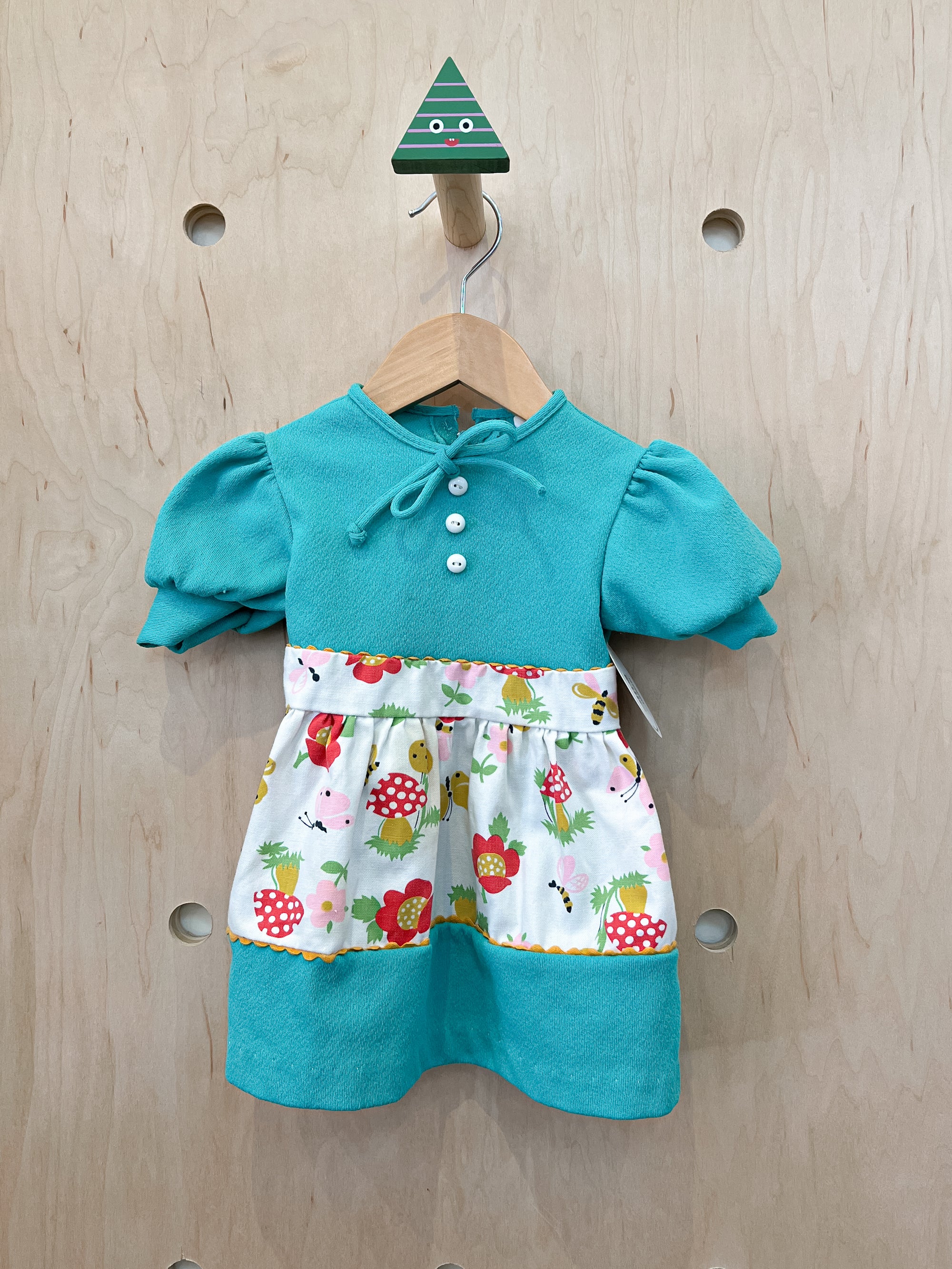 (pre-worn) vintage green garden dress 18-24M