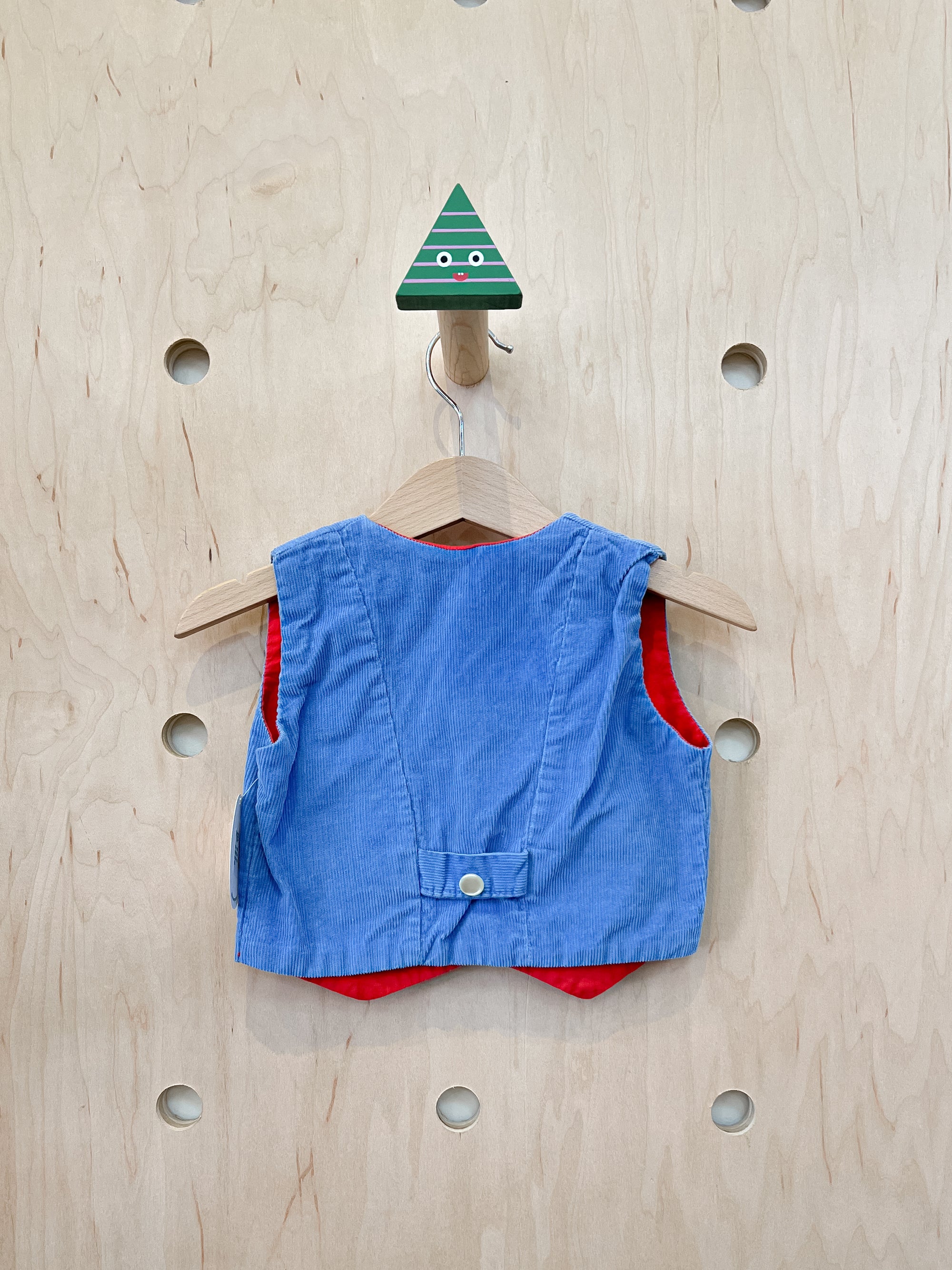 (pre-worn) vintage blue corduroy vest 3/6M