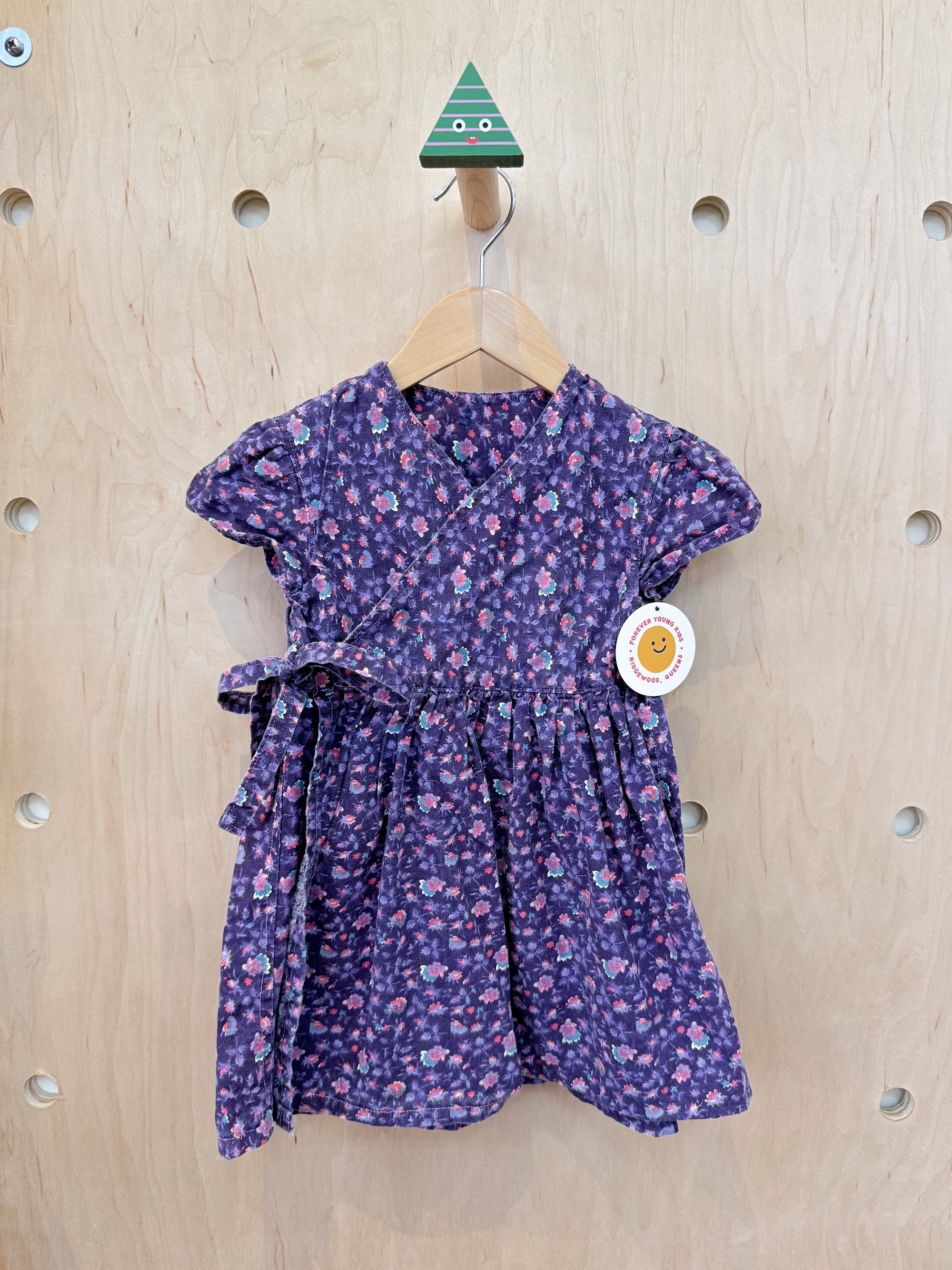 (pre-worn) vintage purple floral wrap dress 3T