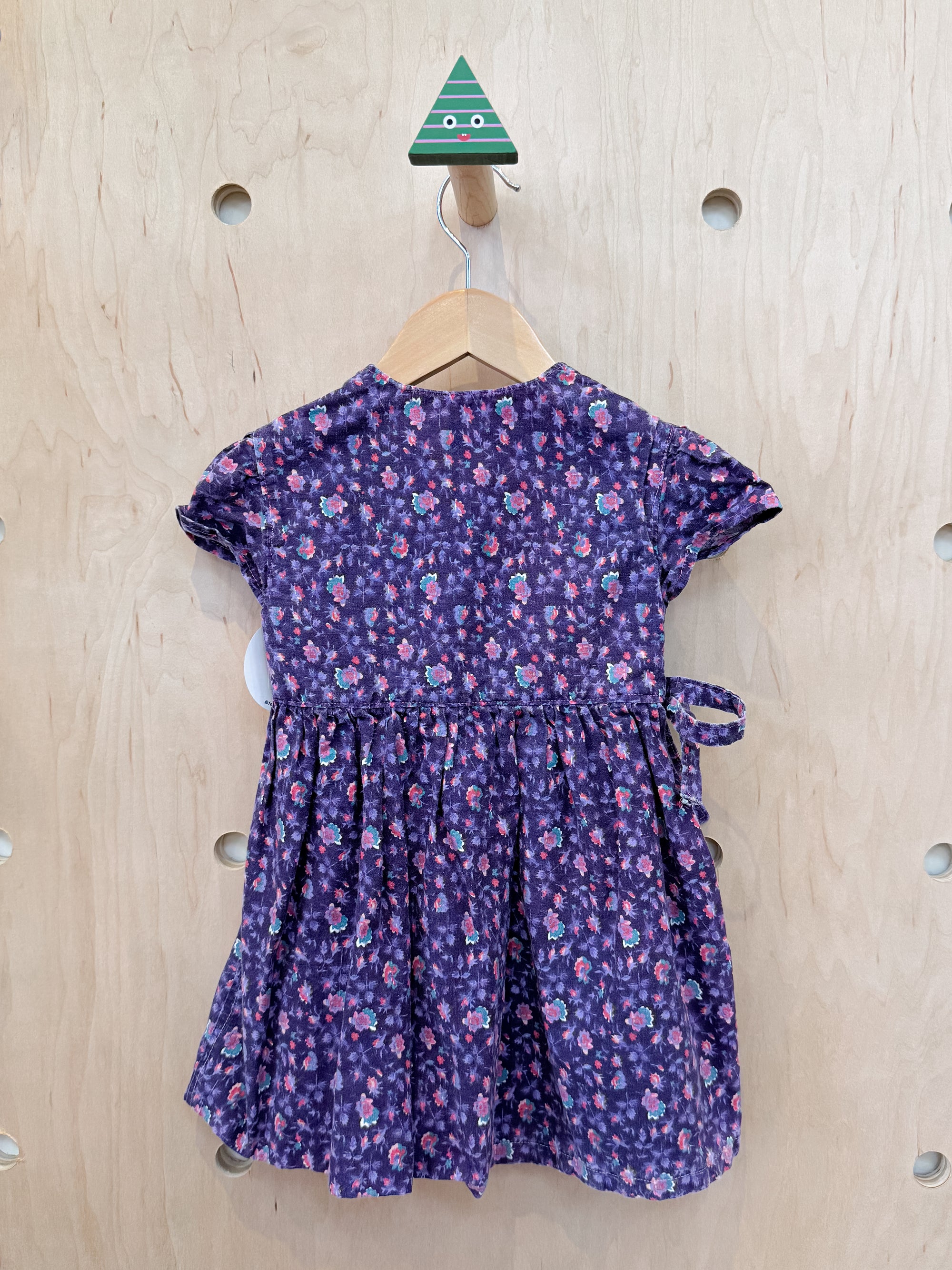 (pre-worn) vintage purple floral wrap dress 3T