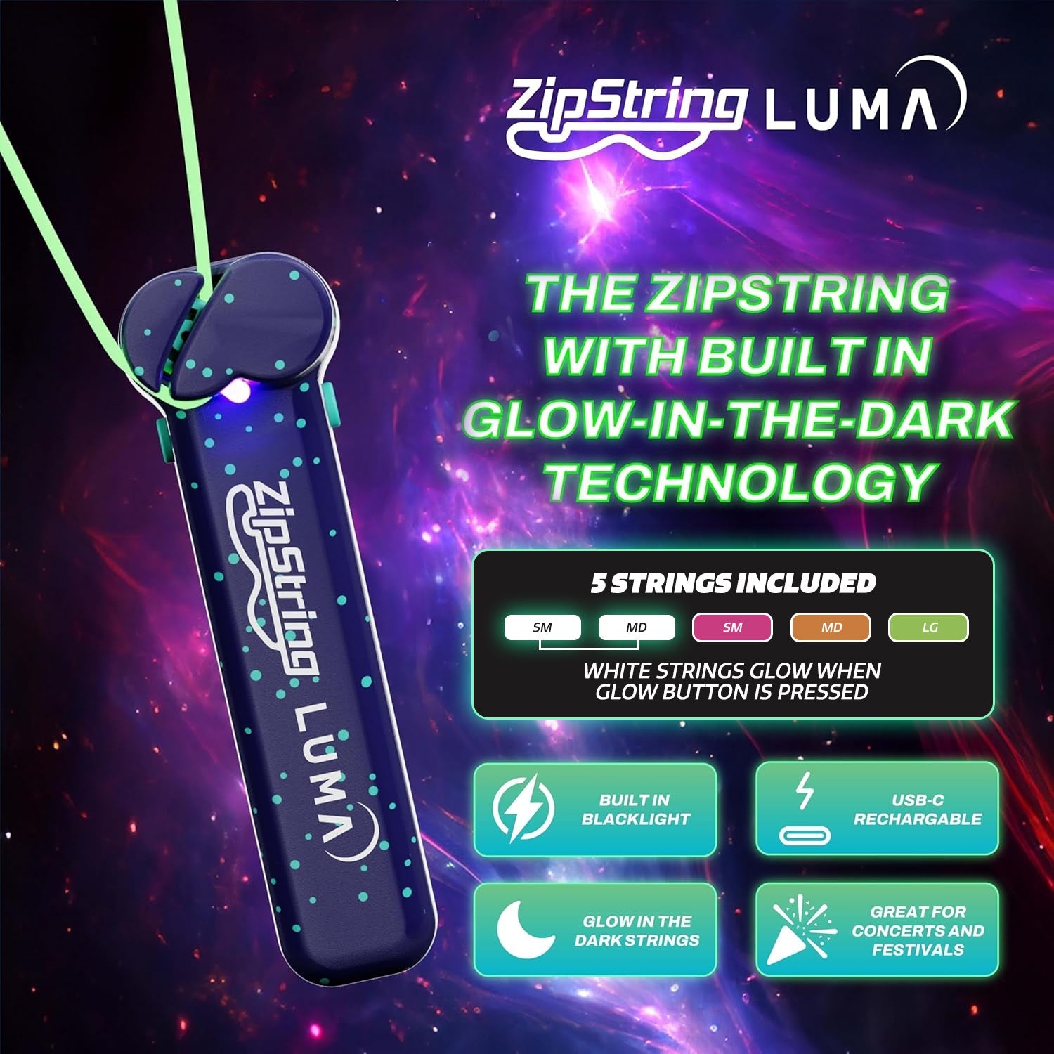 Zipstring - Luma (Glow-in-the-dark) - Stay Forever