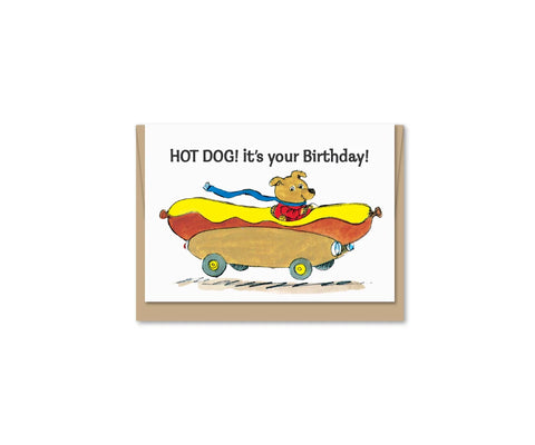 Mini Hot Dog Enclosure-Sized Birthday Card