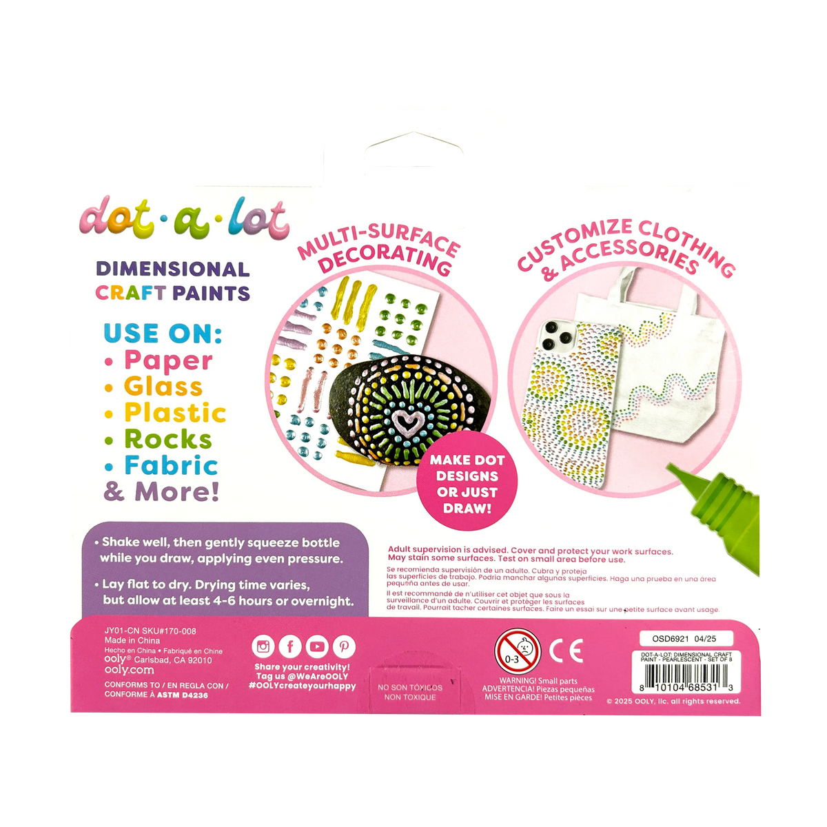 Dot-A-Lot: Dimensional Craft Paint - Pearlescent (Set of 8)