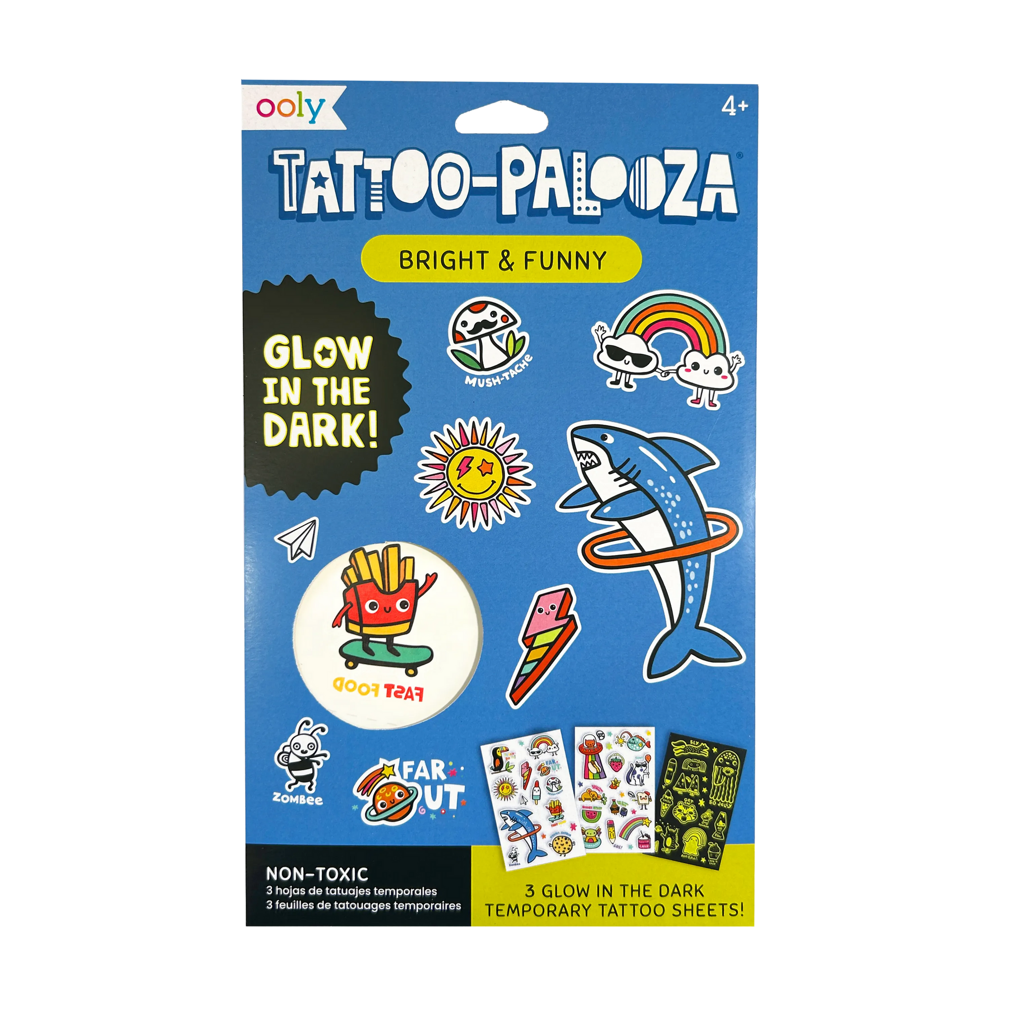 Tattoo Palooza Glow in the Dark Temporary Tattoo Bright & Funny