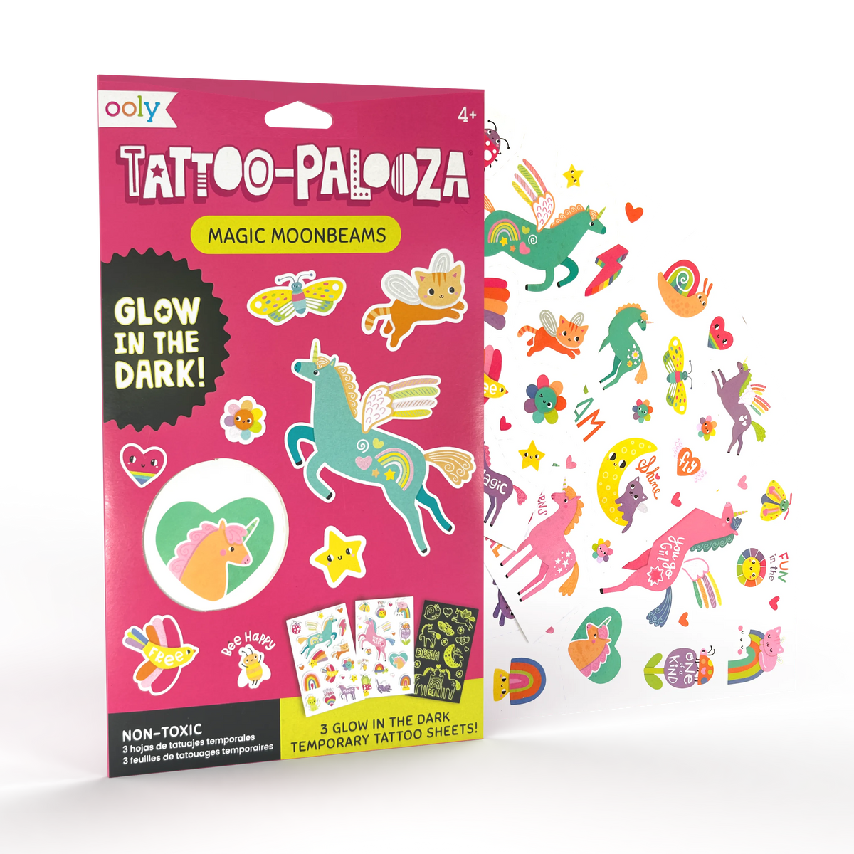 Tattoo Palooza Glow in the Dark Temporary Tattoo Magic Moonbeams
