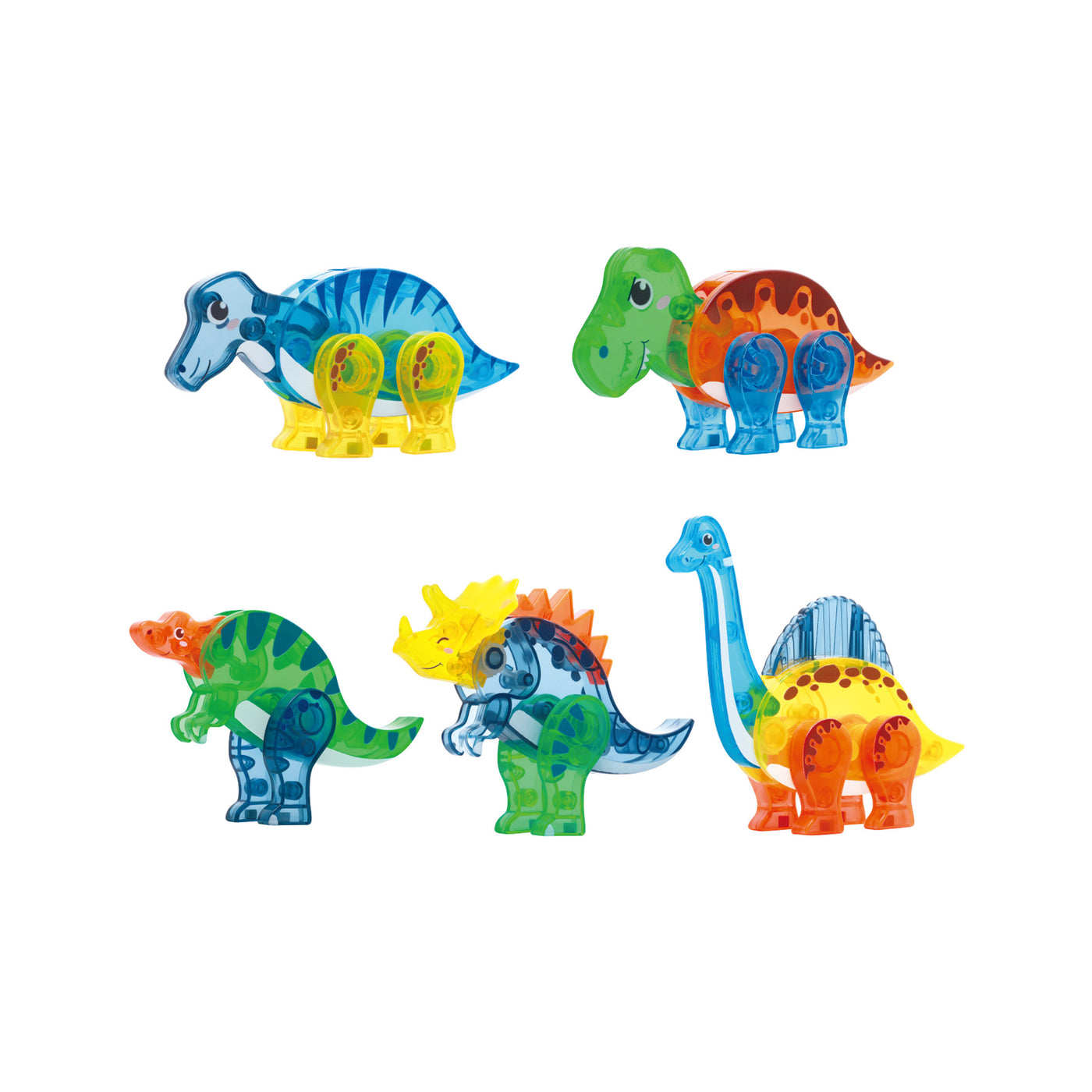 PicassoTiles 5pc Dinosaur Action Figure Set