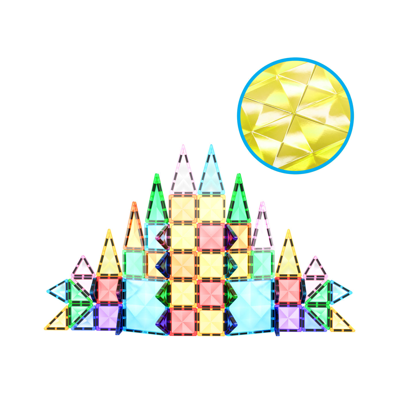 PicassoTiles 60 Piece Magnetic Building Set - Travel Sized