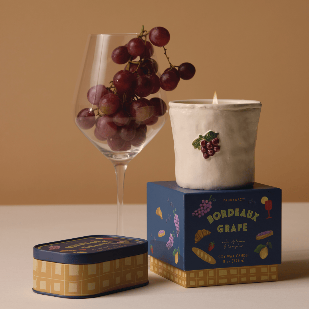 Bordeaux Grape Ceramic Bistro Candle