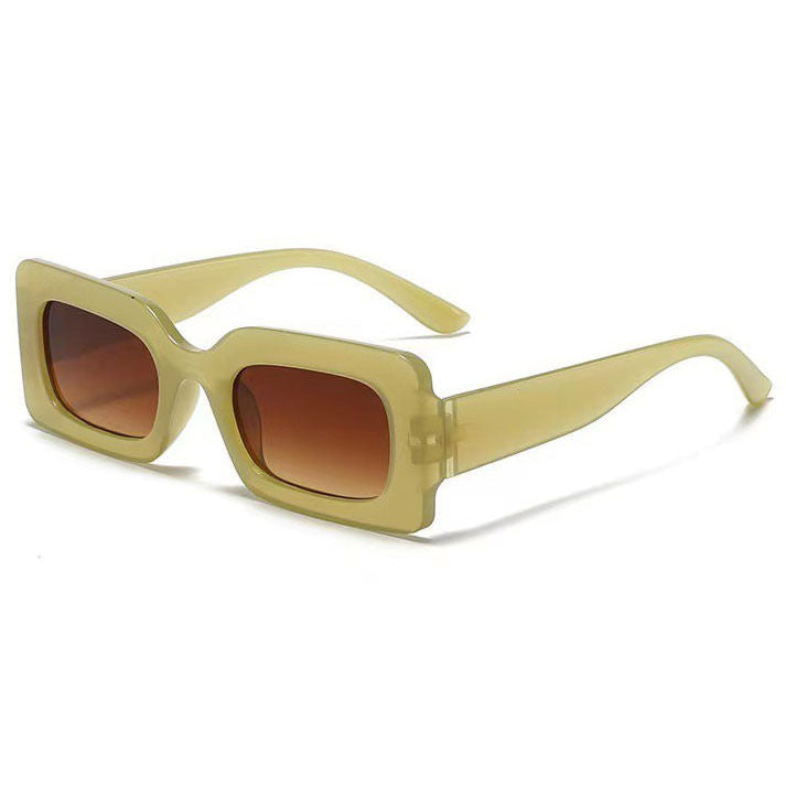 Wide Square Frame Sunglasses - Olive