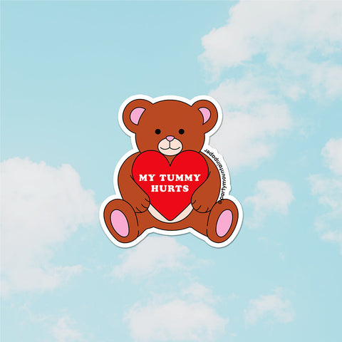 My Tummy Hurts Bear Sticker
