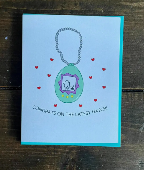 Tamagotchi Baby Shower Card