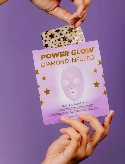 Power Glow Diamond Infused Metallic Face Sheet Mask