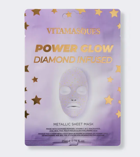 Power Glow Diamond Infused Metallic Face Sheet Mask