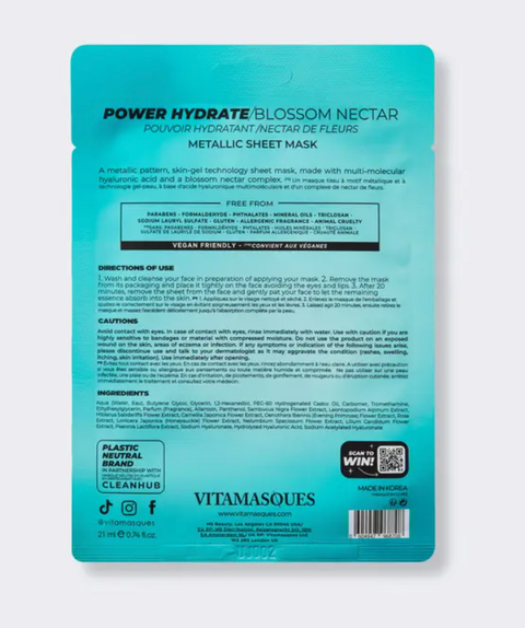 Power Hydrate Blossom Nectar Metallic Face Sheet Mask