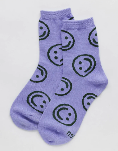Baggu | Crew Socks Lavender Happy