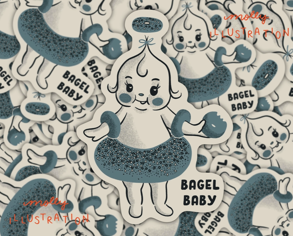 Bagel Baby Kewpie Vinyl Sticker