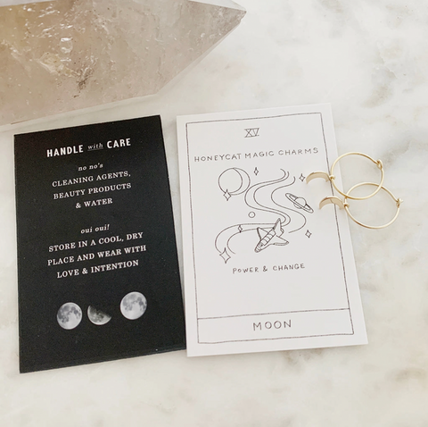 Magic Charm Fern Hoops Gold