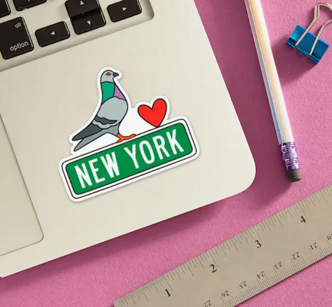 New York Pigeon Die Cut Sticker