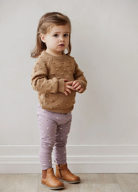 Dotty Knit Jumper - Caramel Cream