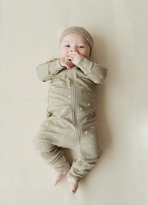 Organic Cotton Reese Zip Onepiece - Apples Seneca Rock