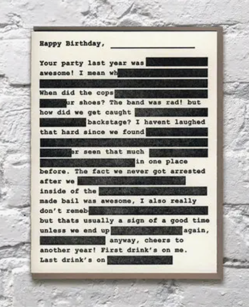 Classified Birthday Card