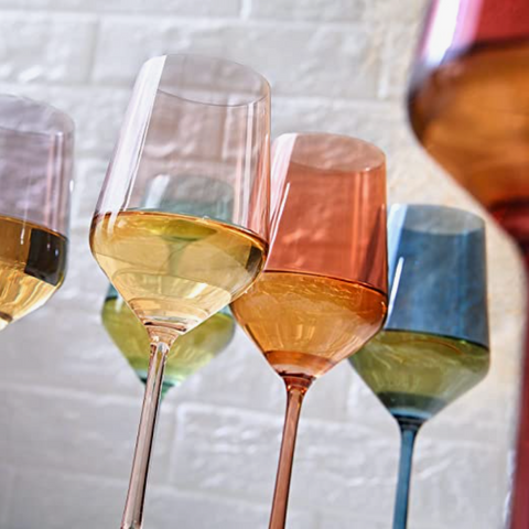 Pastel Crystal Wine Glass - Single