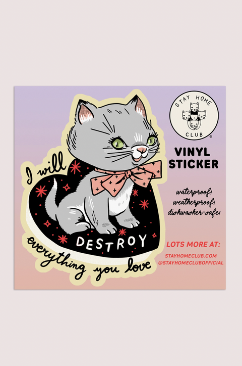 Destroy Kitten Vinyl Sticker