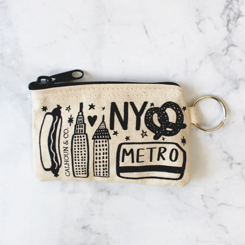 New York Zipper Card Pouch with Keyring  NEW YORKER