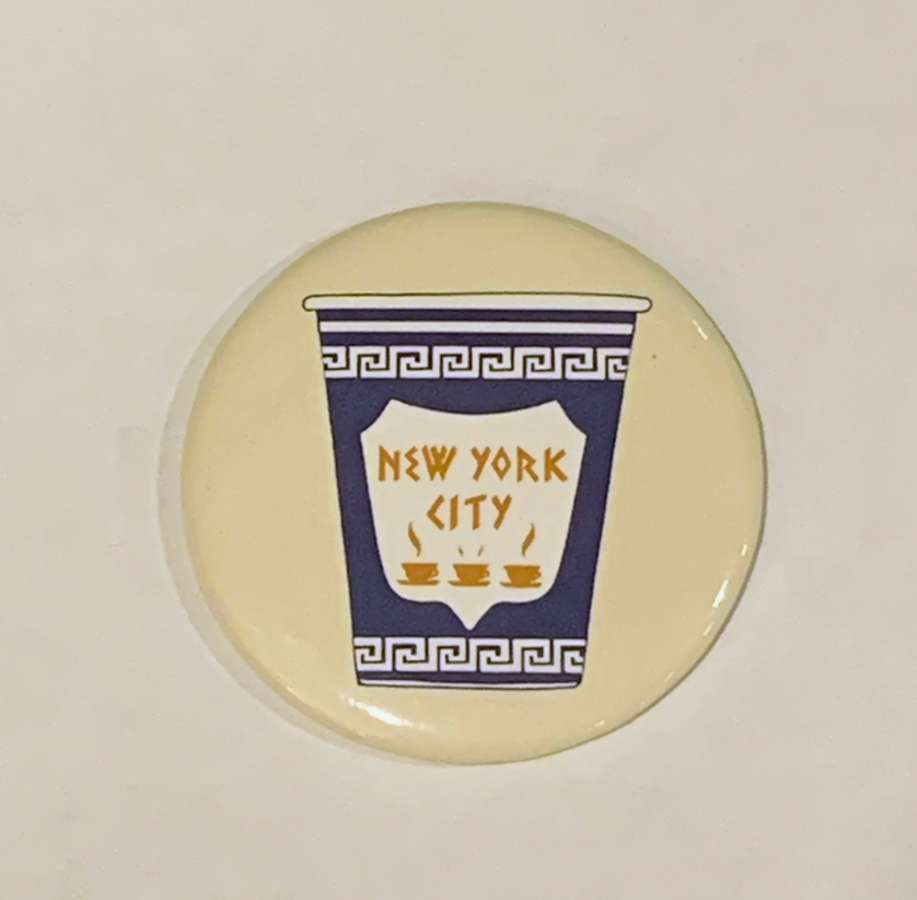 New York City Greek Coffee Cup Magnet