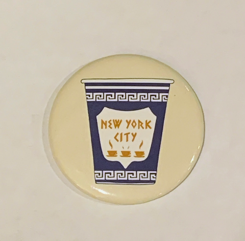 New York City Greek Coffee Cup Magnet