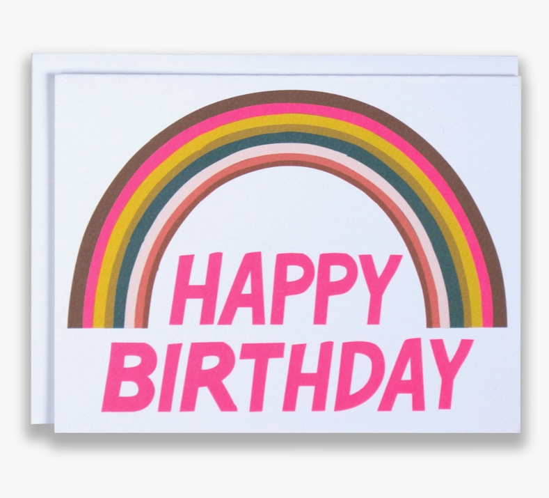 Happy Birthday Neon Rainbow Note Card