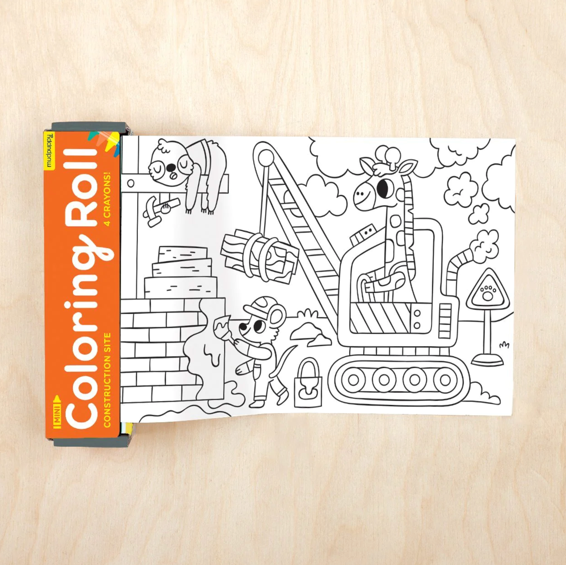Construction Site Mini Coloring Roll