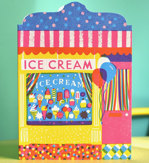 Ice Cream Shop Die Cut Card