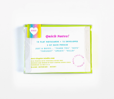 Quick Notes! Riso Flat Notecards
