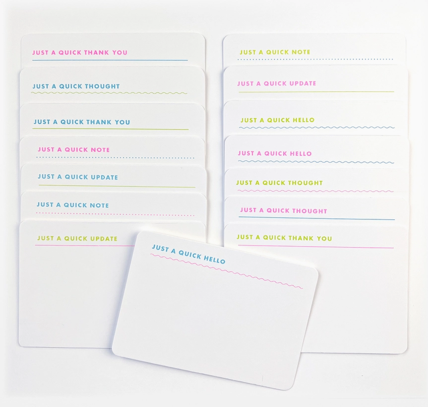 Quick Notes! Riso Flat Notecards