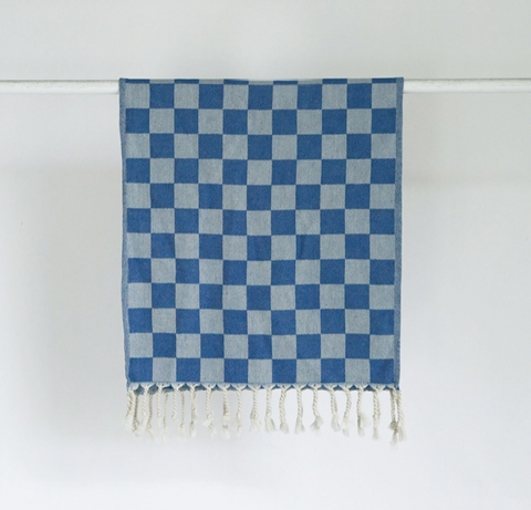 Check Turkish Hand Towel - Lake