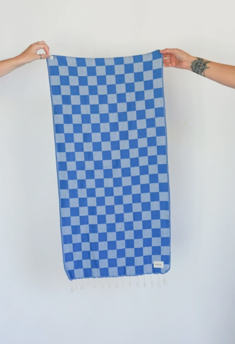 Check Turkish Hand Towel - Lake