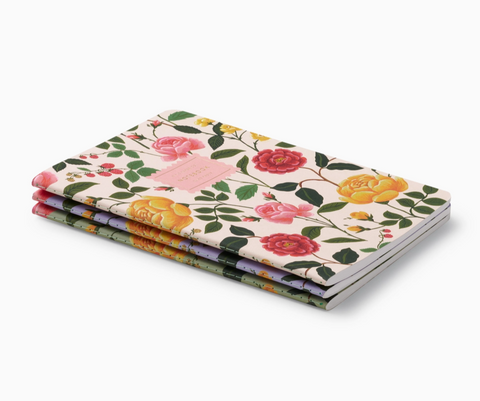 Assorted Set of 3 Roses Notebooks