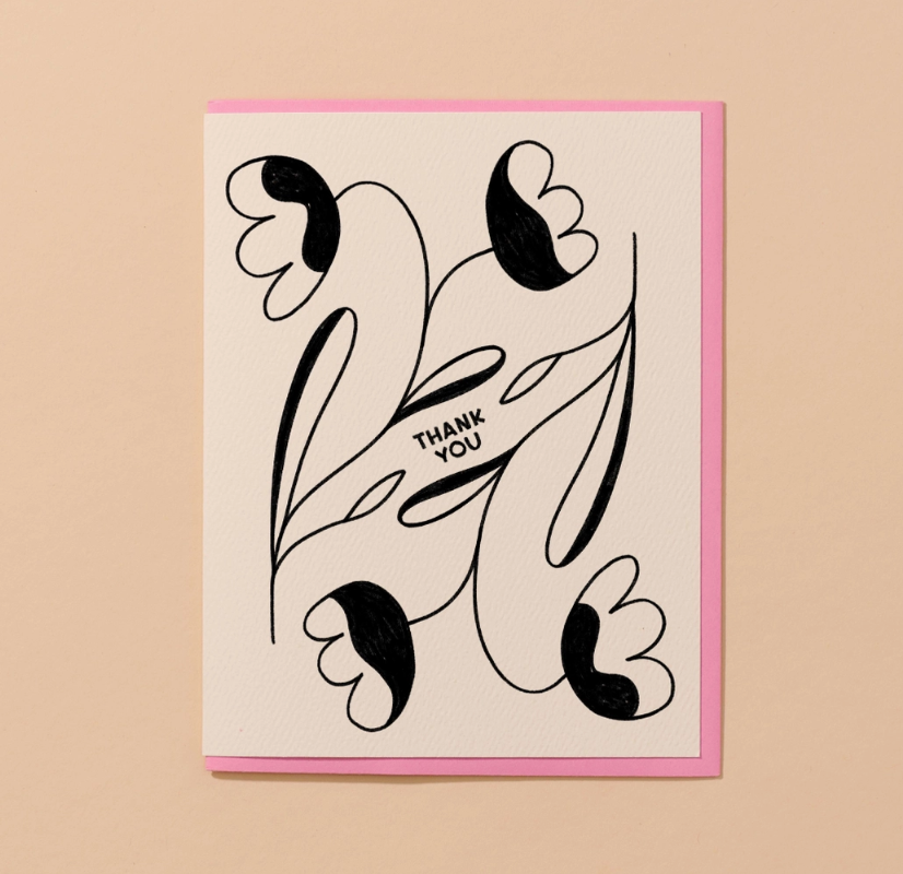 Tulip Floral Pretty Thank You Card