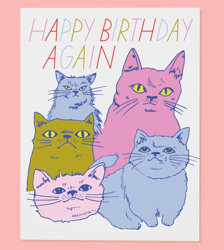 Cats Again Birthday Card