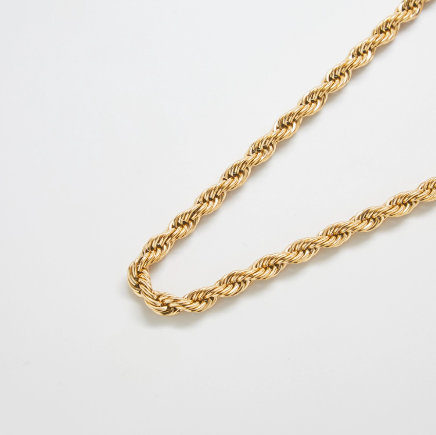 Gold Chunky Rope Chain Necklace