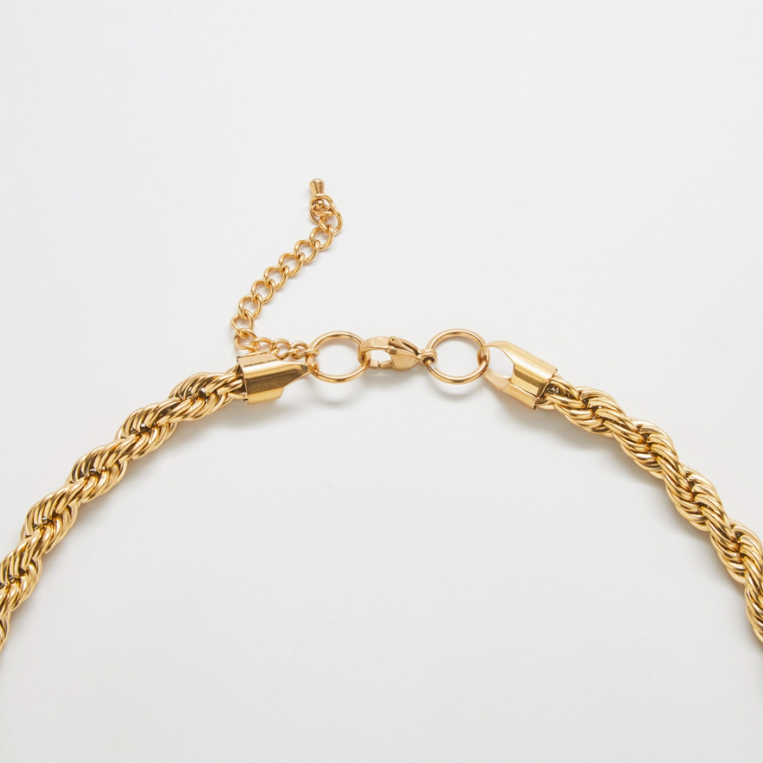 Gold Chunky Rope Chain Necklace