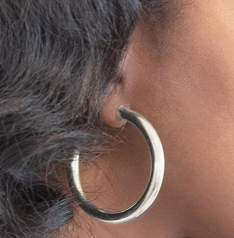 Medium Silver Hoop Earrings