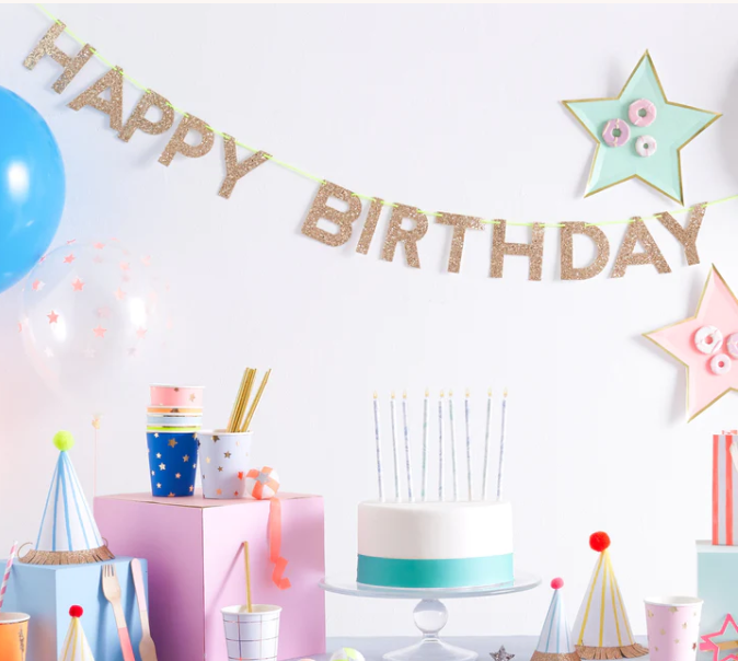 Gold Happy Birthday Garland