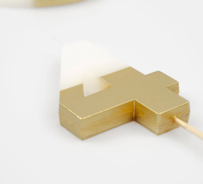 Gold Dipped Number Candle